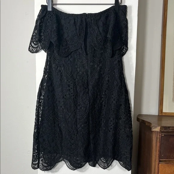 BB Dakota Elegant Black Strapless Lace Dress - Picture 6 of 10